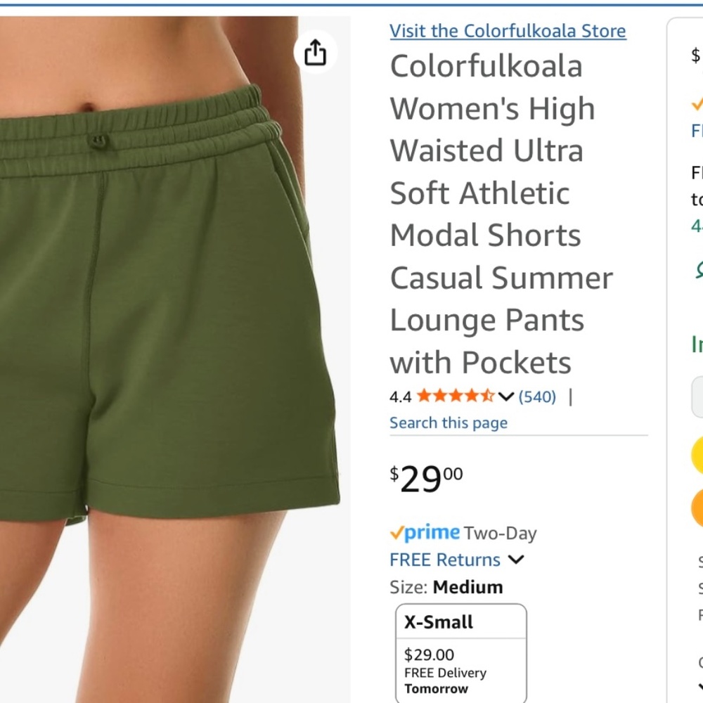 Colorfulkoala Women's High Waisted Shorts  Size Medium set of 2 - Picture 5 of 16